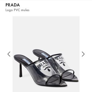 Prada logo pvc mules